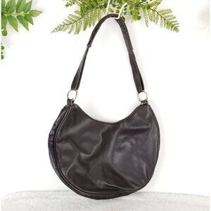 Vintage Maurizio Taiuti Brown Leather Hobo Shoulder Bag‎ 《308》P